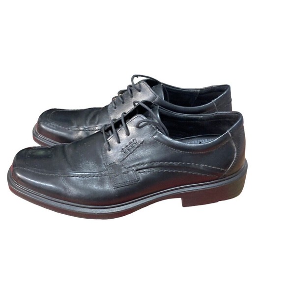 Ecco Mens Black‎ Leather Lace Up Loafers Size 45 (US 11) - Picture 5 of 8